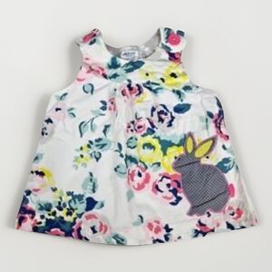 Baby Boden Dress Girl Size 12-18 Months Sleeveless Bunny Appliqué Easter Floral